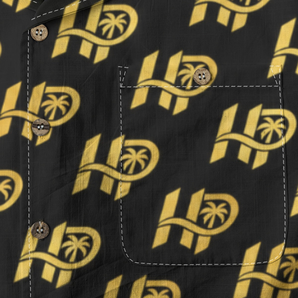 Men's HP Signature Monogram Hawaiian Shirt – Black & Gold