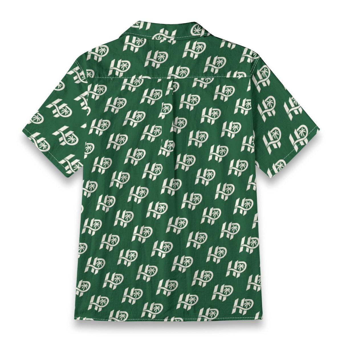 Women's HP Signature Monogram Hawaiian Shirt – Forest Green & Cream