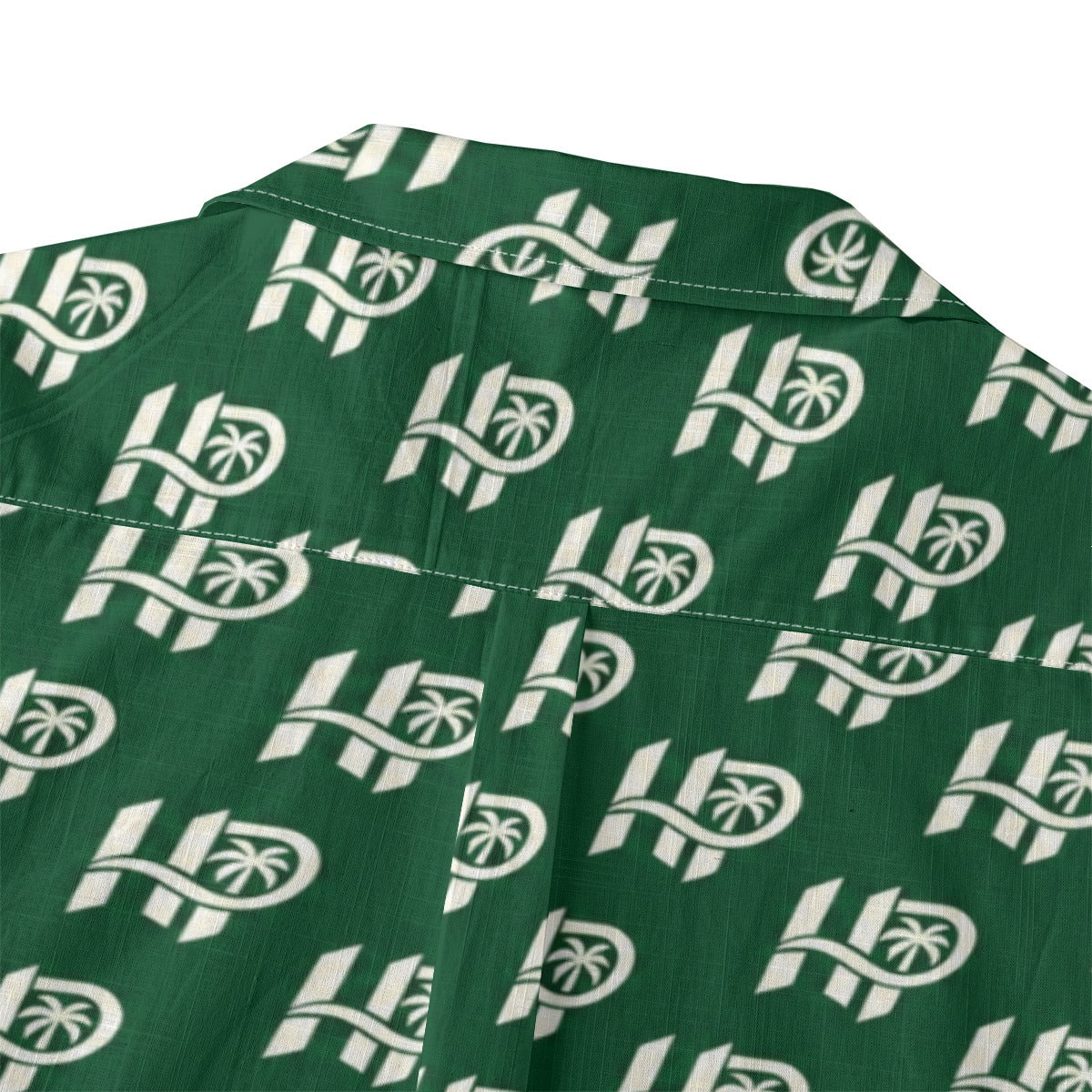 Women's HP Signature Monogram Hawaiian Shirt – Forest Green & Cream