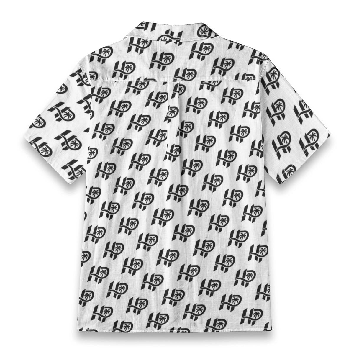 Men's HP Signature Monogram Hawaiian Shirt – White & Black