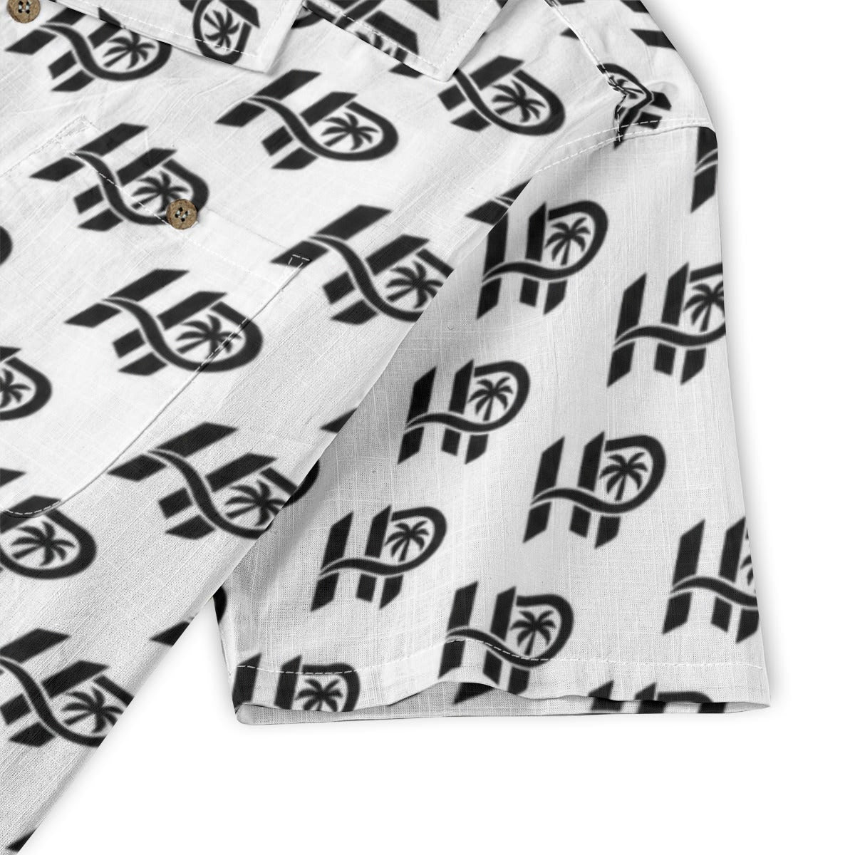 Men's HP Signature Monogram Hawaiian Shirt – White & Black