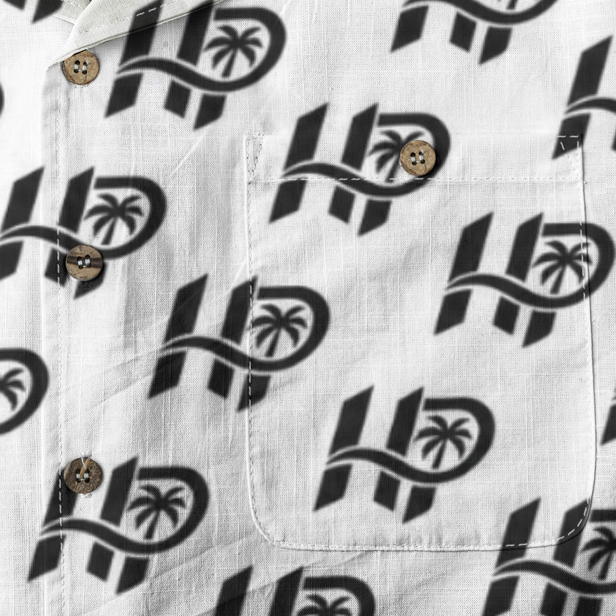 Men's HP Signature Monogram Hawaiian Shirt – White & Black