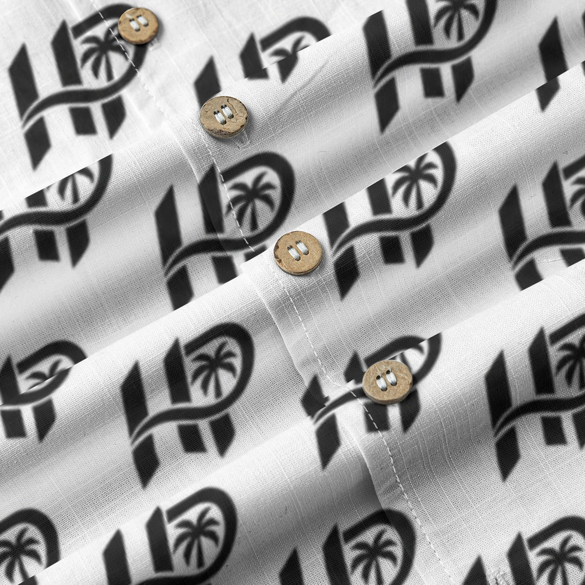 Women's HP Signature Monogram Hawaiian Shirt – White & Black