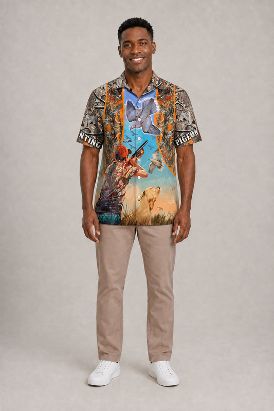 Hunting Pigeon Hunting Orange - Hawaiian Shirt