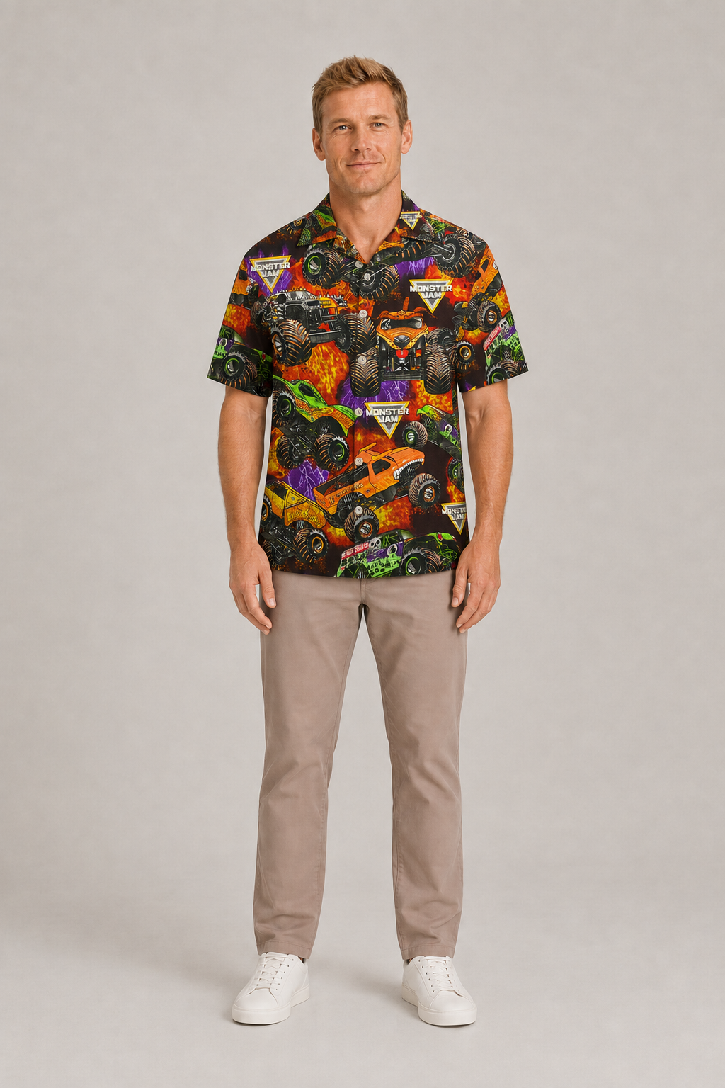 Monster Truck Packed Monster Style Trucks - Hawaiian Shirt