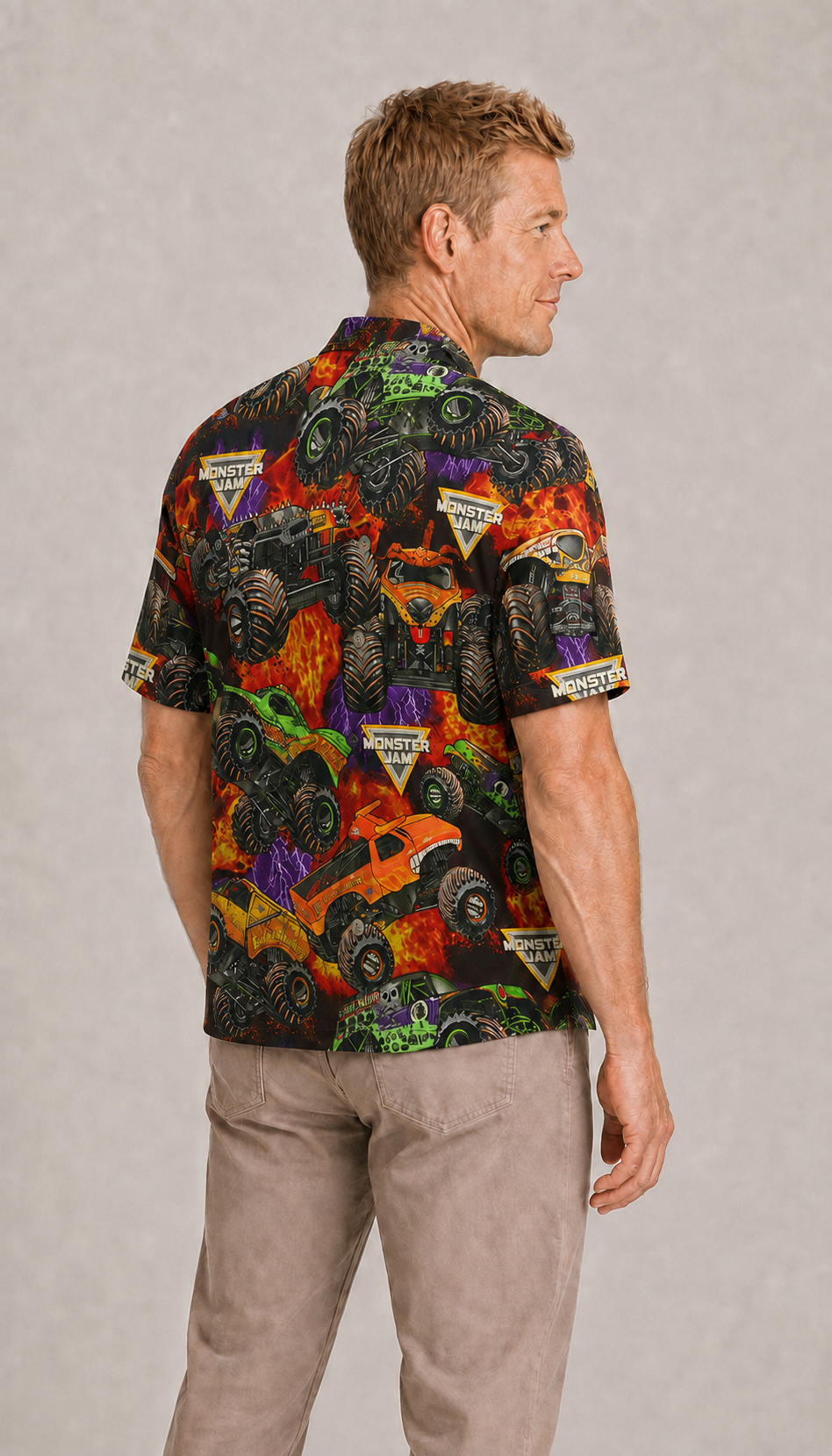 Monster Truck Packed Monster Style Trucks - Hawaiian Shirt