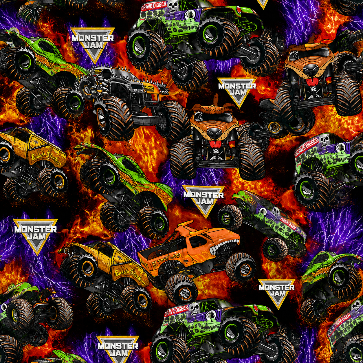 Monster Truck Packed Monster Style Trucks - Hawaiian Shirt