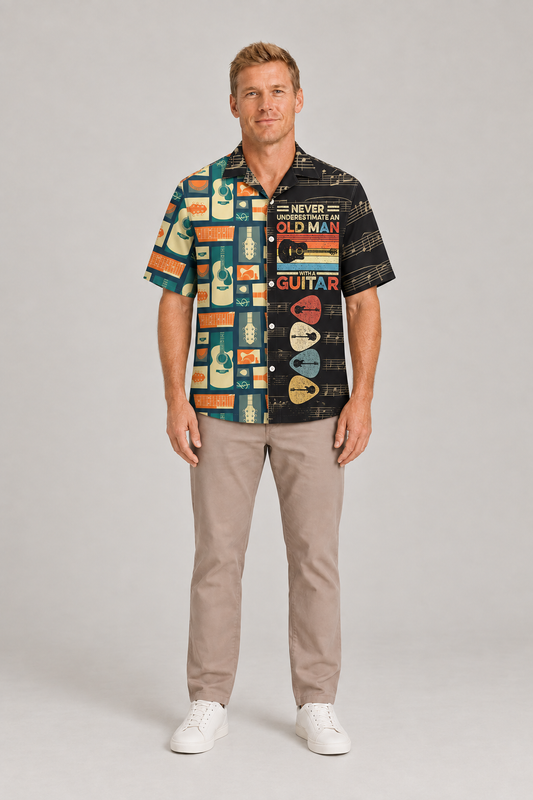 Guitar Never Underestmate An Old Man With A Guitar - Hawaiian Shirt