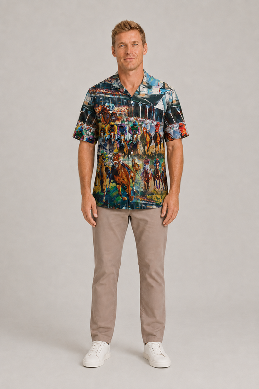Vintage Horse Racing Art Classic Style – Hawaiian Shirt