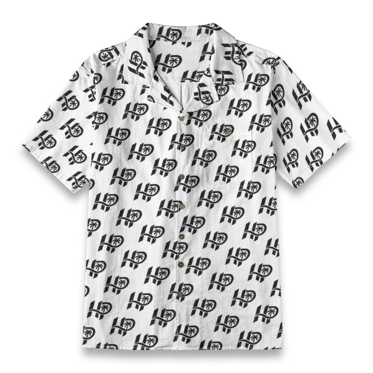 HP Signature Monogram Hawaiian Shirt – Black & White
