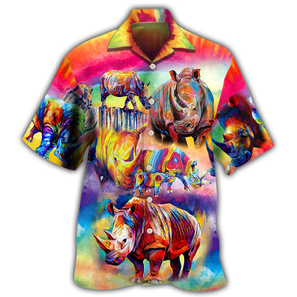 Rhino Cool Painting Art Style – Hawaiian Shirt