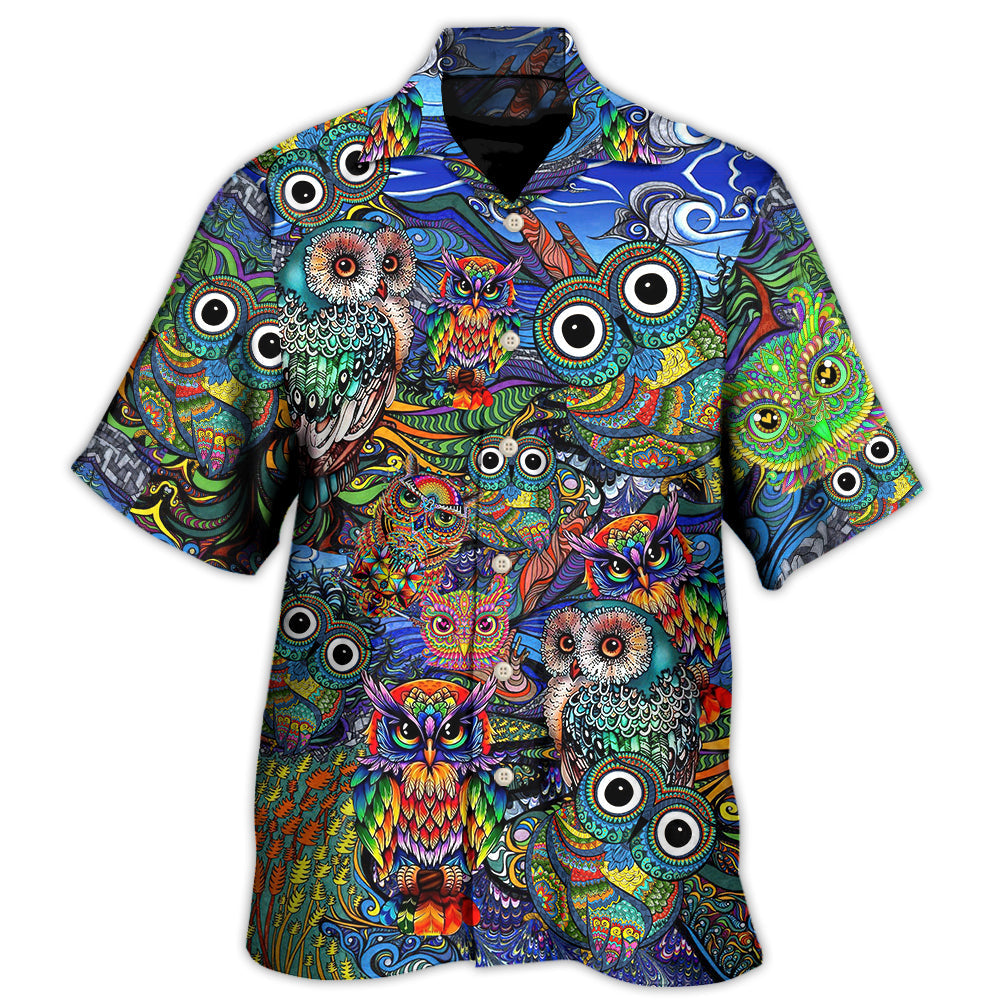 Hippie Owls Peace Life Color Limited Edition 3 – Hawaiian Shirt