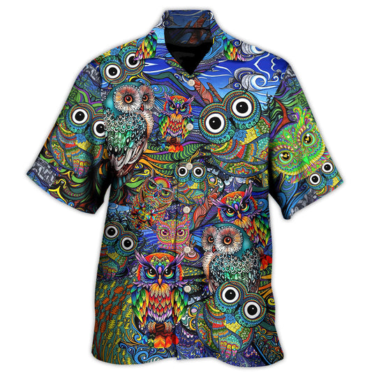 Hippie Owls Peace Life Color Limited Edition 3 – Hawaiian Shirt