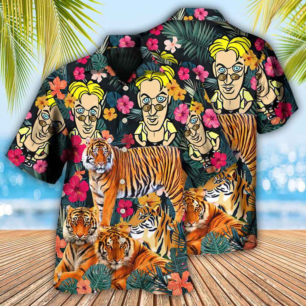 Comic Style Jungle Tiger Illustration – Hawaiian Shirt