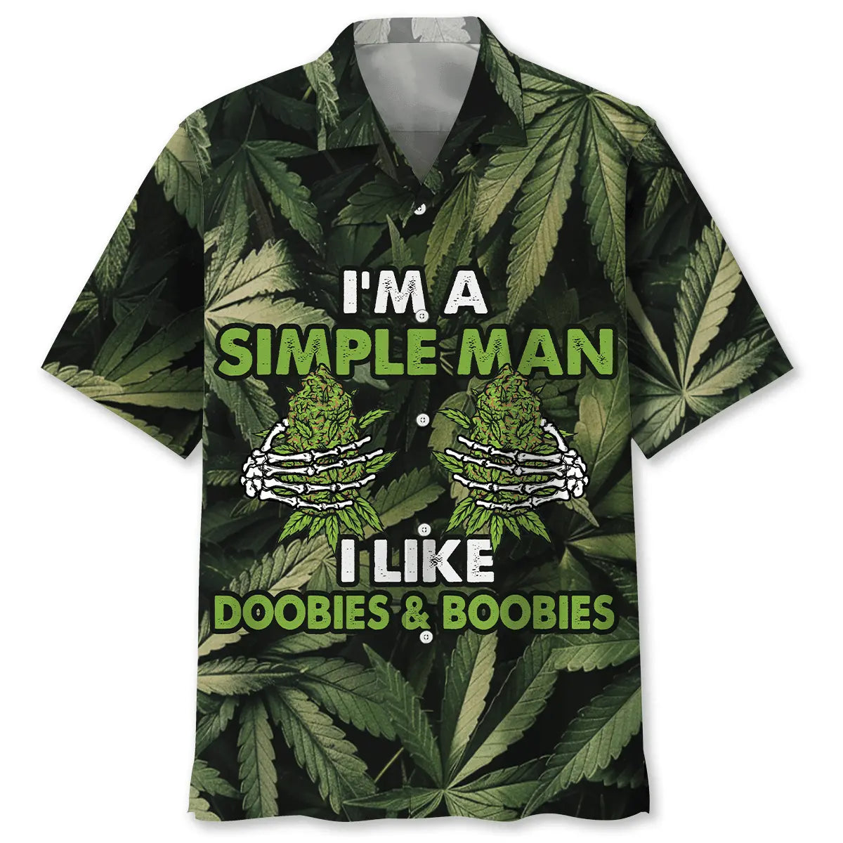 Hawaiian Shirt / Adults / S I Am A Simple Man I Like Doobies &amp; Boobies Hawaiian Shirt