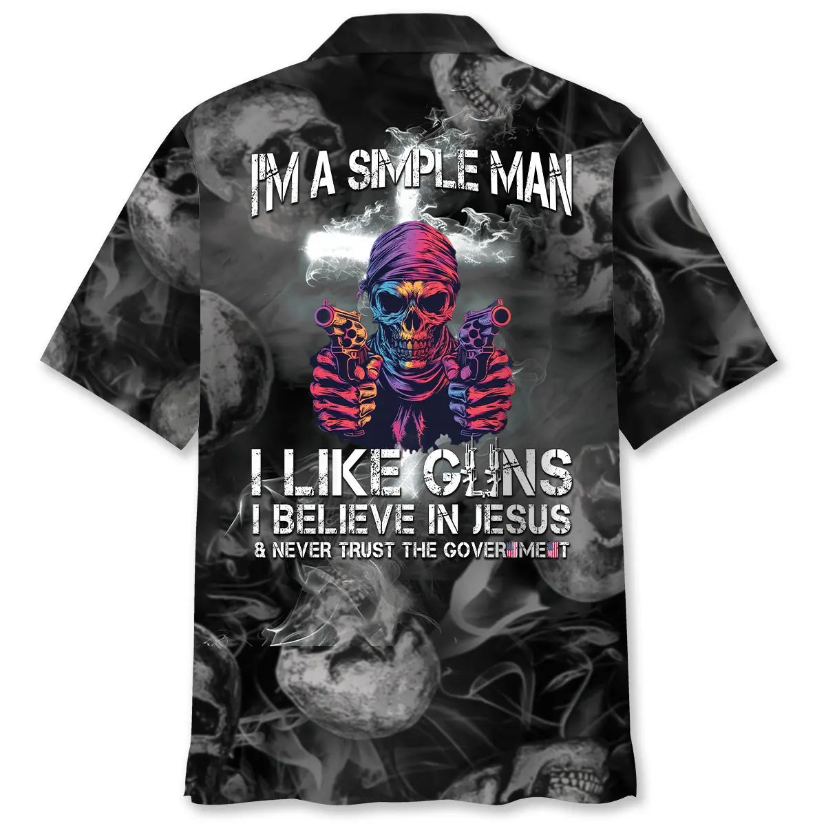 Hawaiian Shirt / Adults / S I Am A Simple Man Like G.uns And Believe In Jesus Hawaiian Shirt
