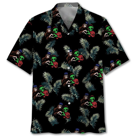 Hawaiian Shirt / Adults / S I Believe Funny Bigfoot Alien Hawaiian Shirt