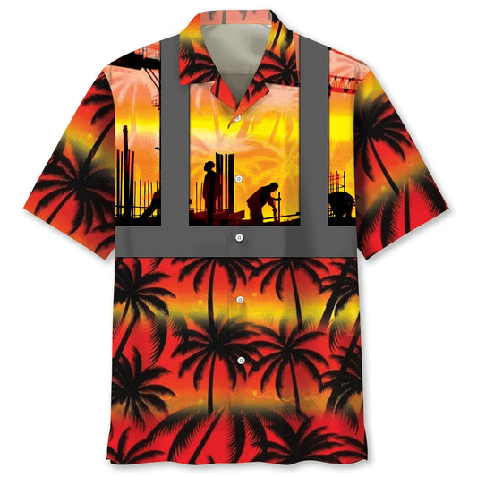 Hawaiian Shirt / Adults / S I Can Build That Construction Worker Hawaiian Shirt