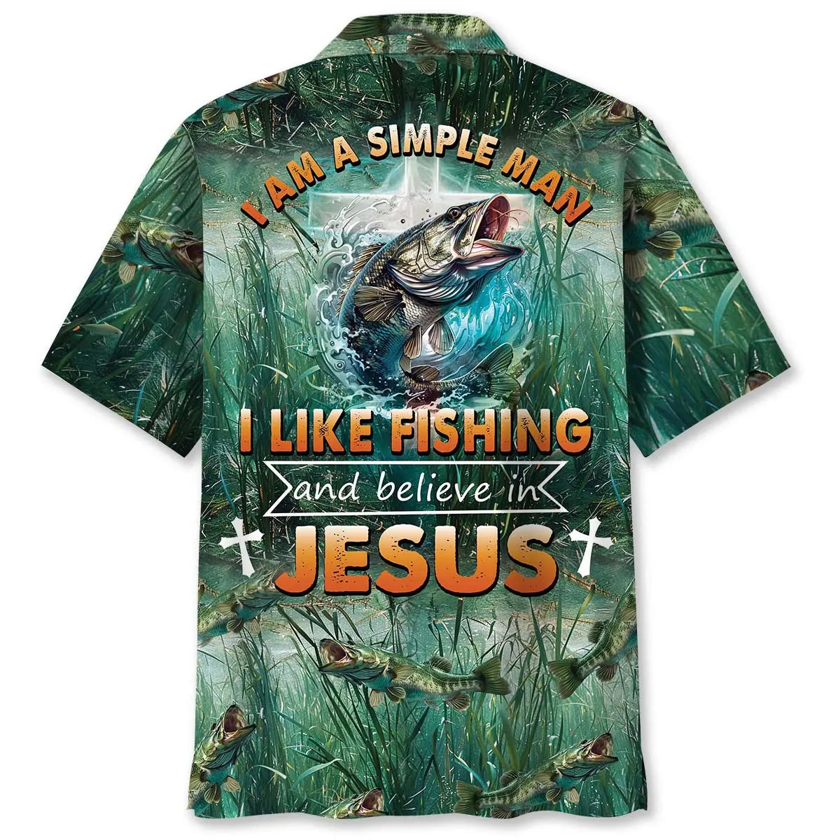 Hawaiian Shirt / Adults / S I Like Fishing And Believe In Jesus Hawaiian Shirt