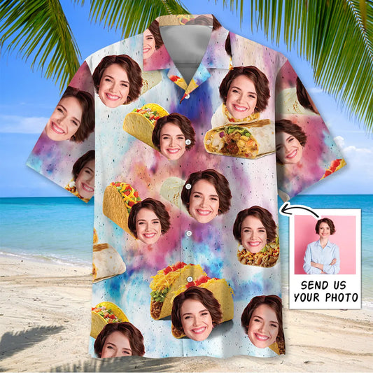 Hawaiian Shirt / Adults / S I Love My Wife And Taco Custom Photo Hawaiian Shirt