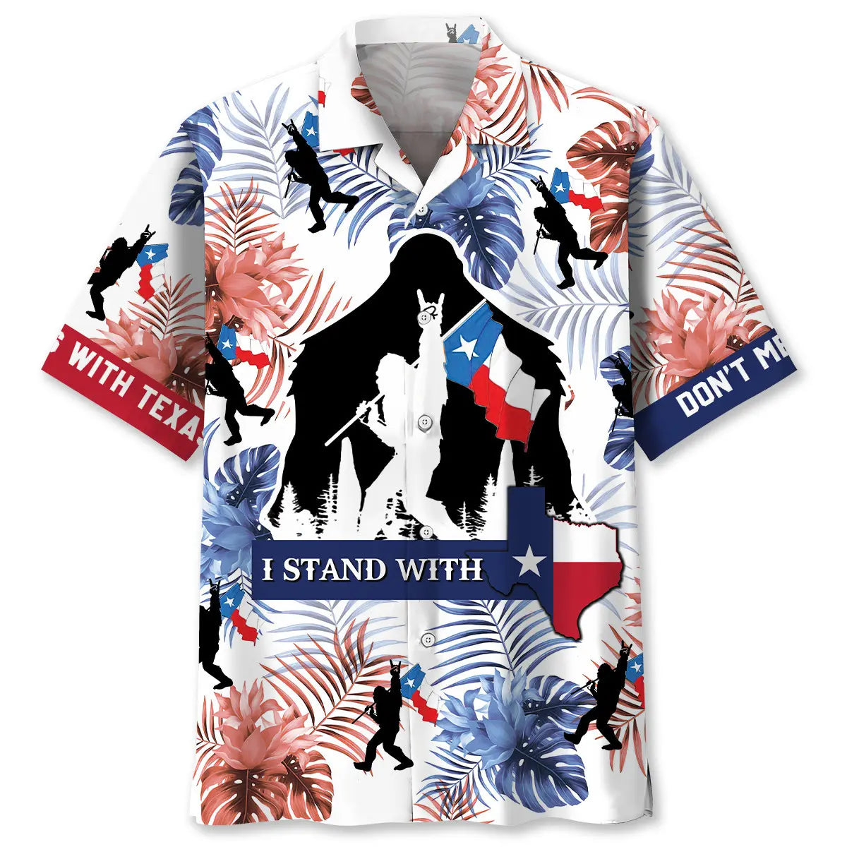 Hawaiian Shirt / Adults / S I Stand With Texas Bigfoot Hawaiian Shirt