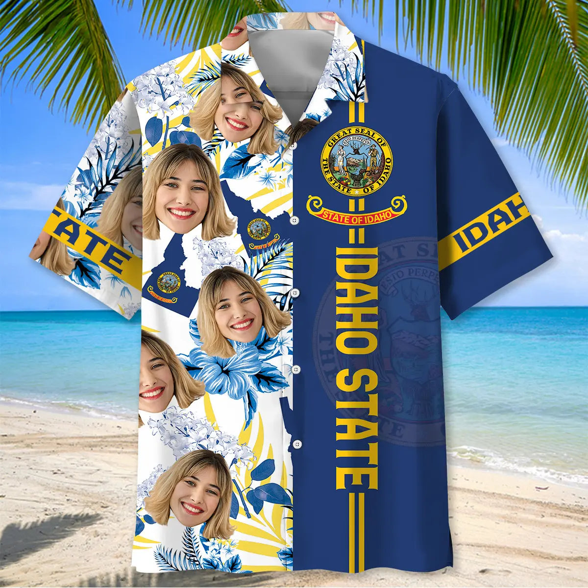 Idaho State Custom Photo Face Hawaiian Shirt