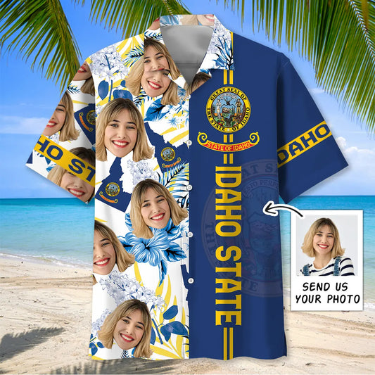 Hawaiian Shirt / Adults / S Idaho State Custom Photo Face Hawaiian Shirt