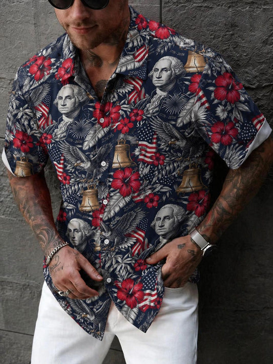America 250th Anniversary George Washington Hawaiian Shirt