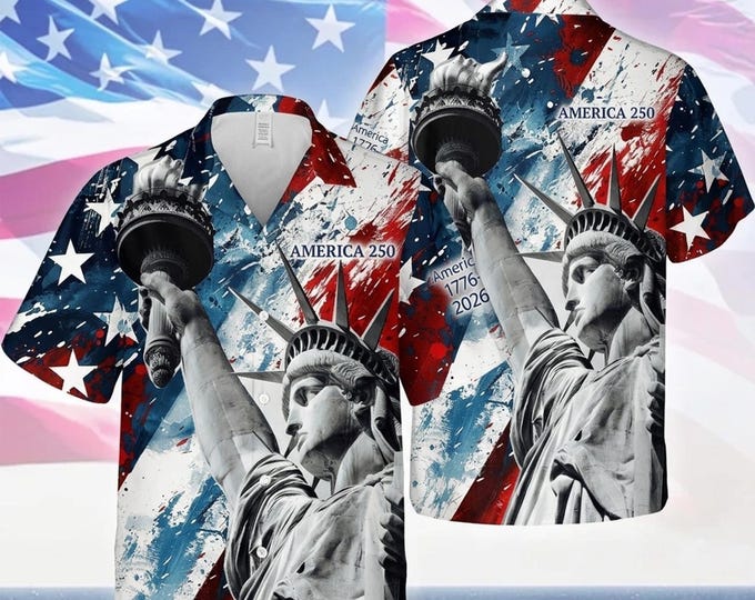 America 250th Anniversary Liberty Patriot Hawaiian Shirt