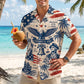 Hawaiian Shirt / Adults / S America 250th Anniversary Hawaiian Shirt, 1776-2026 Red White & Blue Aloha Button-Up