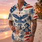 America 250th Anniversary Hawaiian Shirt, 1776-2026 Red White & Blue Aloha Button-Up