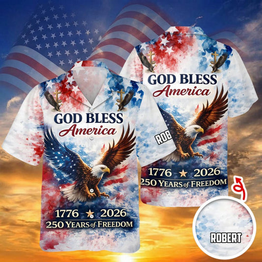 America 250th Anniversary Freedom Flag Hawaiian Shirt 1776-2026