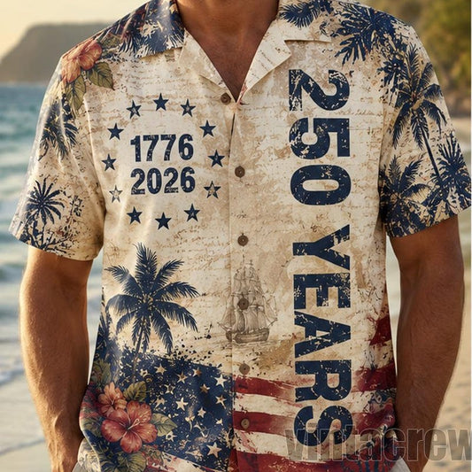 America 250th Anniversary Constitution Flag Hawaiian Shirt