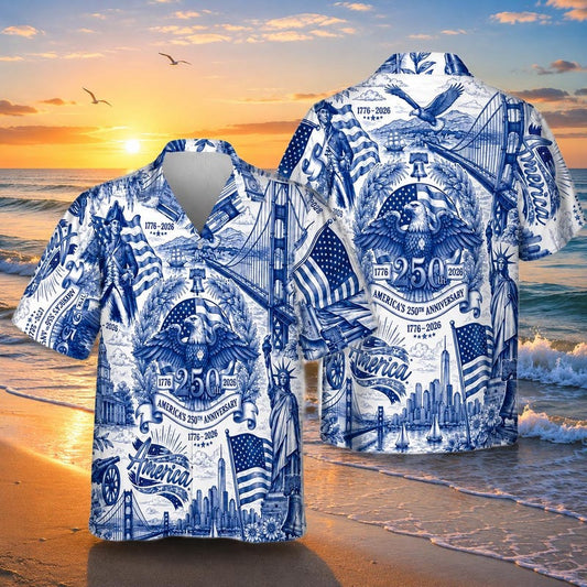 America 250th Anniversary Freedom 1776 Hawaiian Shirt
