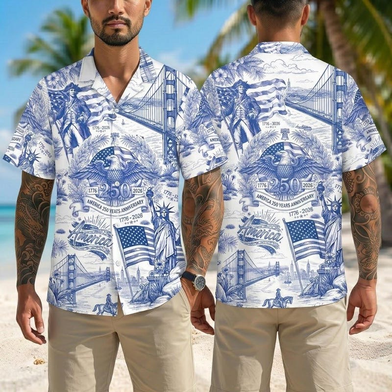 America 250th Anniversary Liberty Freedom Hawaiian Shirt