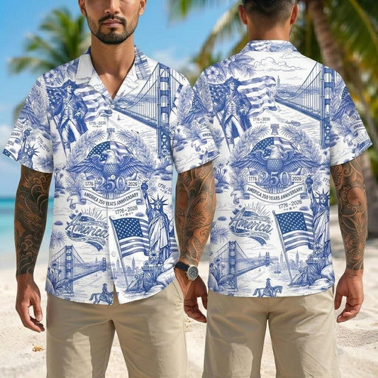 America 250th Anniversary Liberty Freedom Hawaiian Shirt