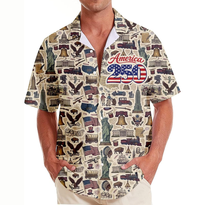 America 250th Anniversary Independence Day Hawaiian Shirt