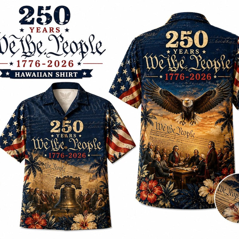 America 250th Anniversary Eagle Freedom Hawaiian Shirt
