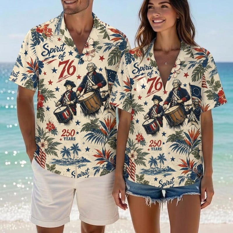 America 250th Anniversary Spirit of 76 Hawaiian Shirt