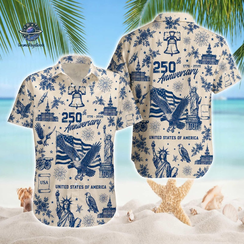 America 250th Anniversary Matching Freedom Hawaiian Shirt