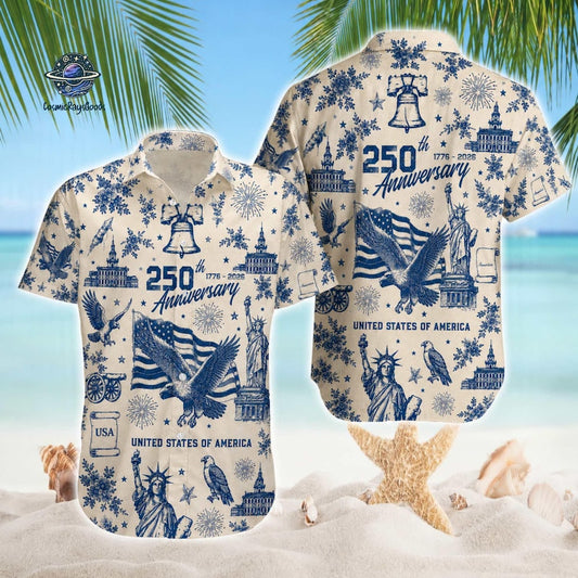 America 250th Anniversary Matching Freedom Hawaiian Shirt