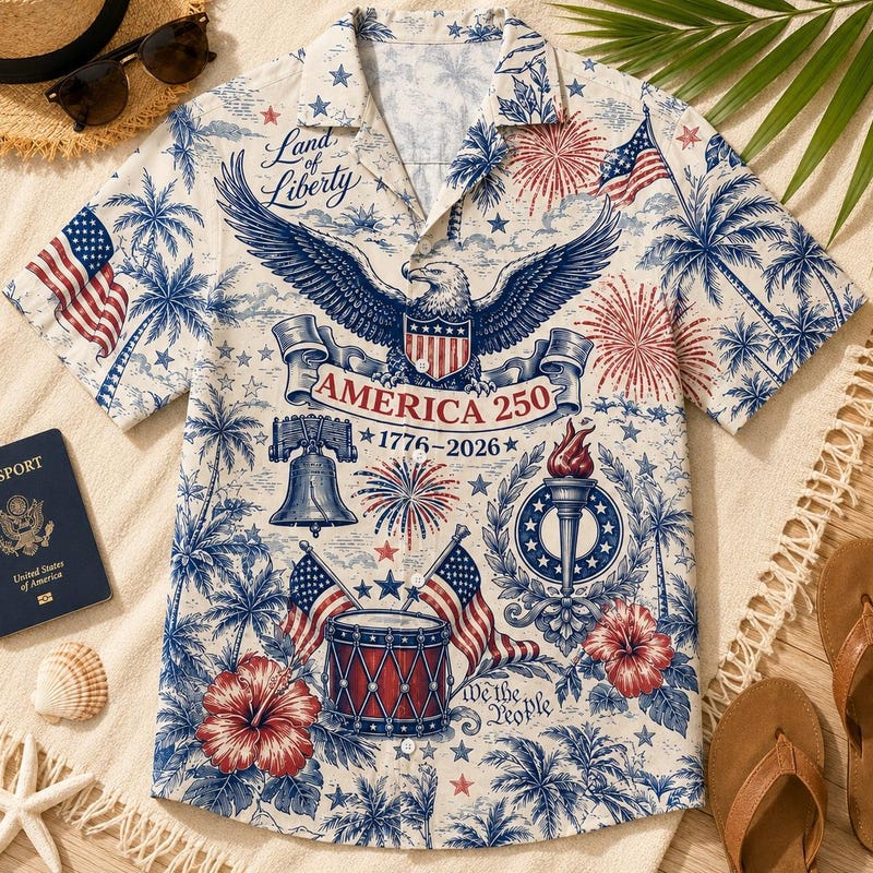 America 250th Anniversary We The People Flag Hawaiian Shirt