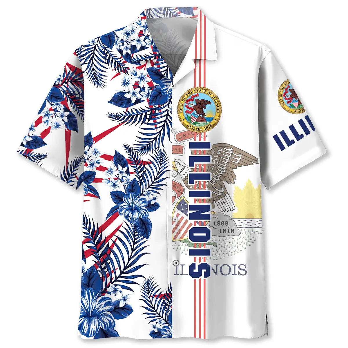 Hawaiian Shirt / Adults / S Illinois State Hawaiian Shirt Blue
