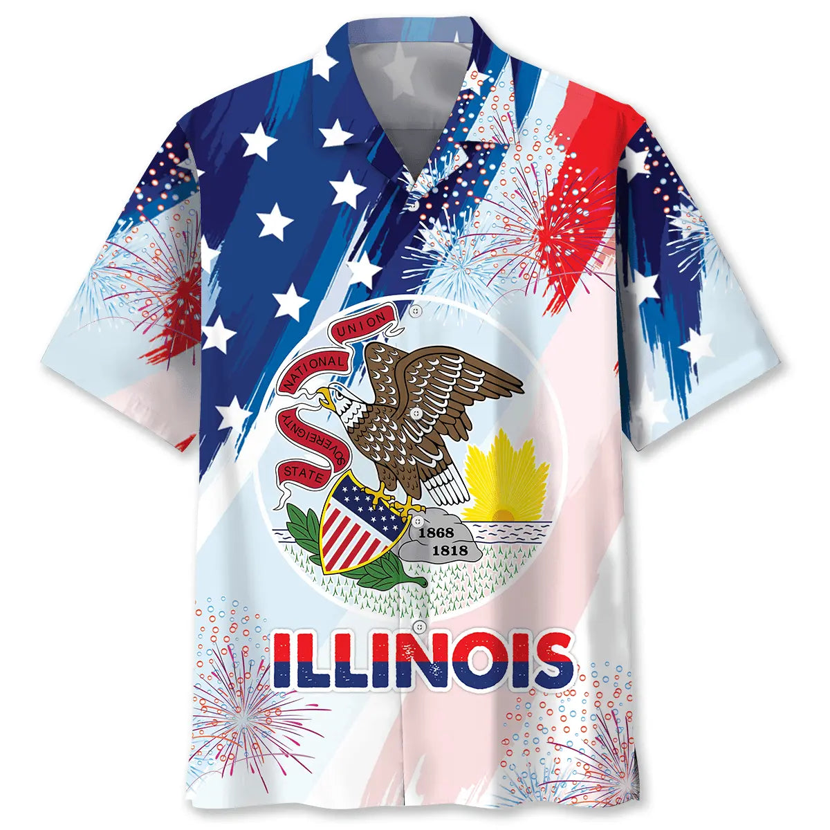 Hawaiian Shirt / Adults / S Illinois State Love Hawaiian Shirt