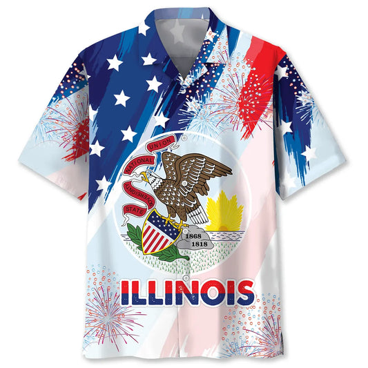 Hawaiian Shirt / Adults / S Illinois State Love Hawaiian Shirt