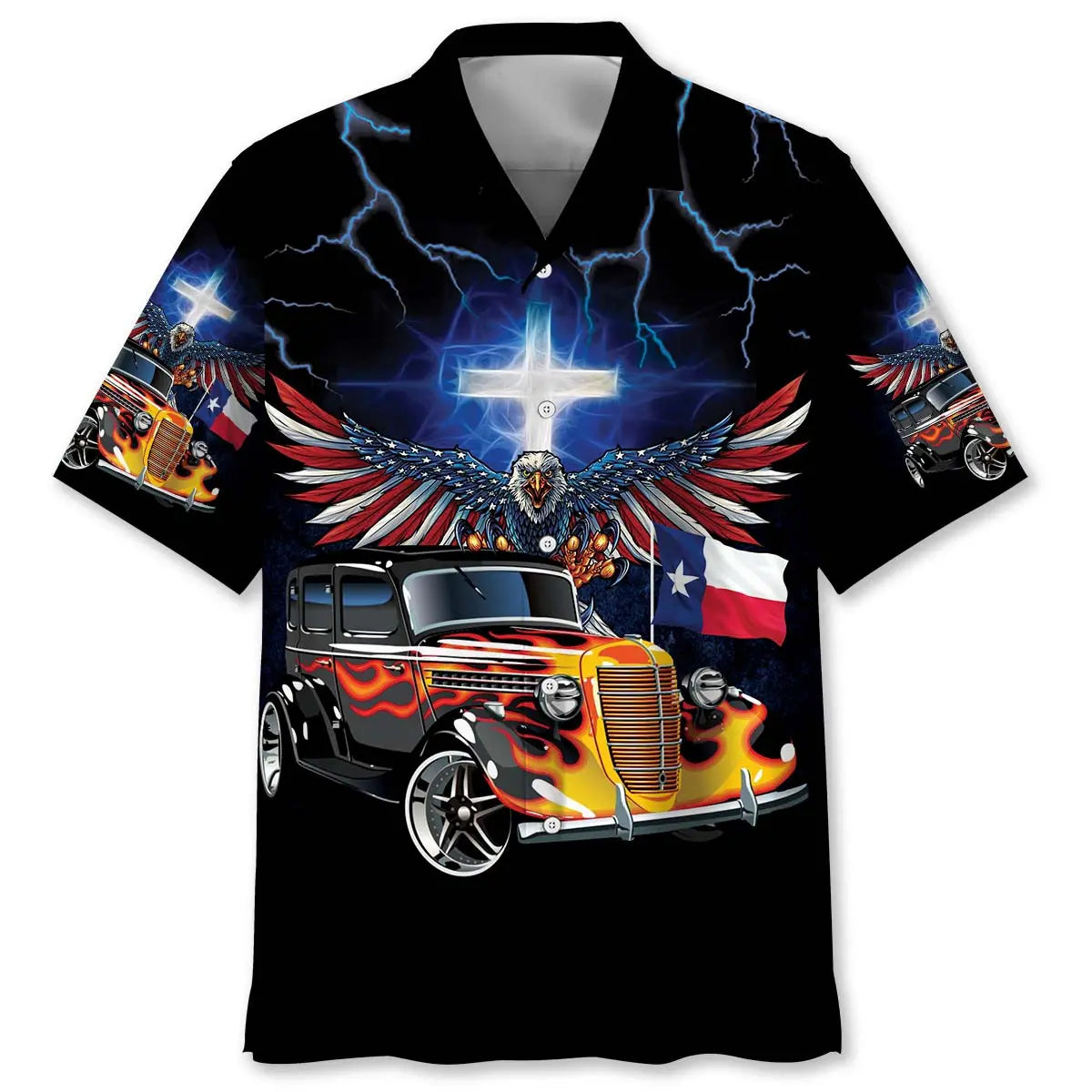 Hawaiian Shirt / Adults / S I'm A Simple Man Born In Texas Like Hot Rods And Believe Jesus Hawaiian Shirt