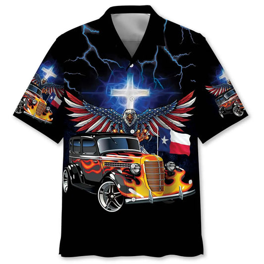 Hawaiian Shirt / Adults / S I'm A Simple Man Born In Texas Like Hot Rods And Believe Jesus Hawaiian Shirt