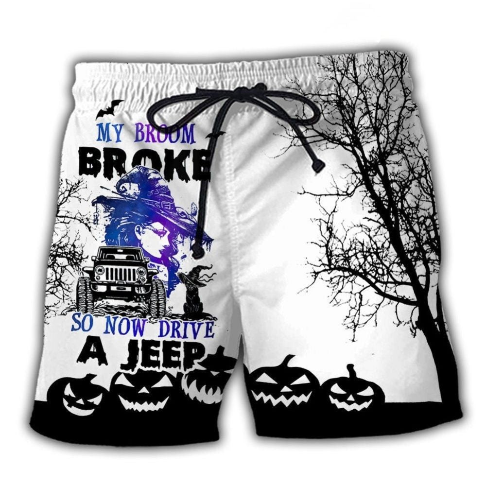 Halloween Witch Broom Broke Fun – Beach Short