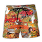 Halloween Truck With Pumpkin Design – Beach Short
