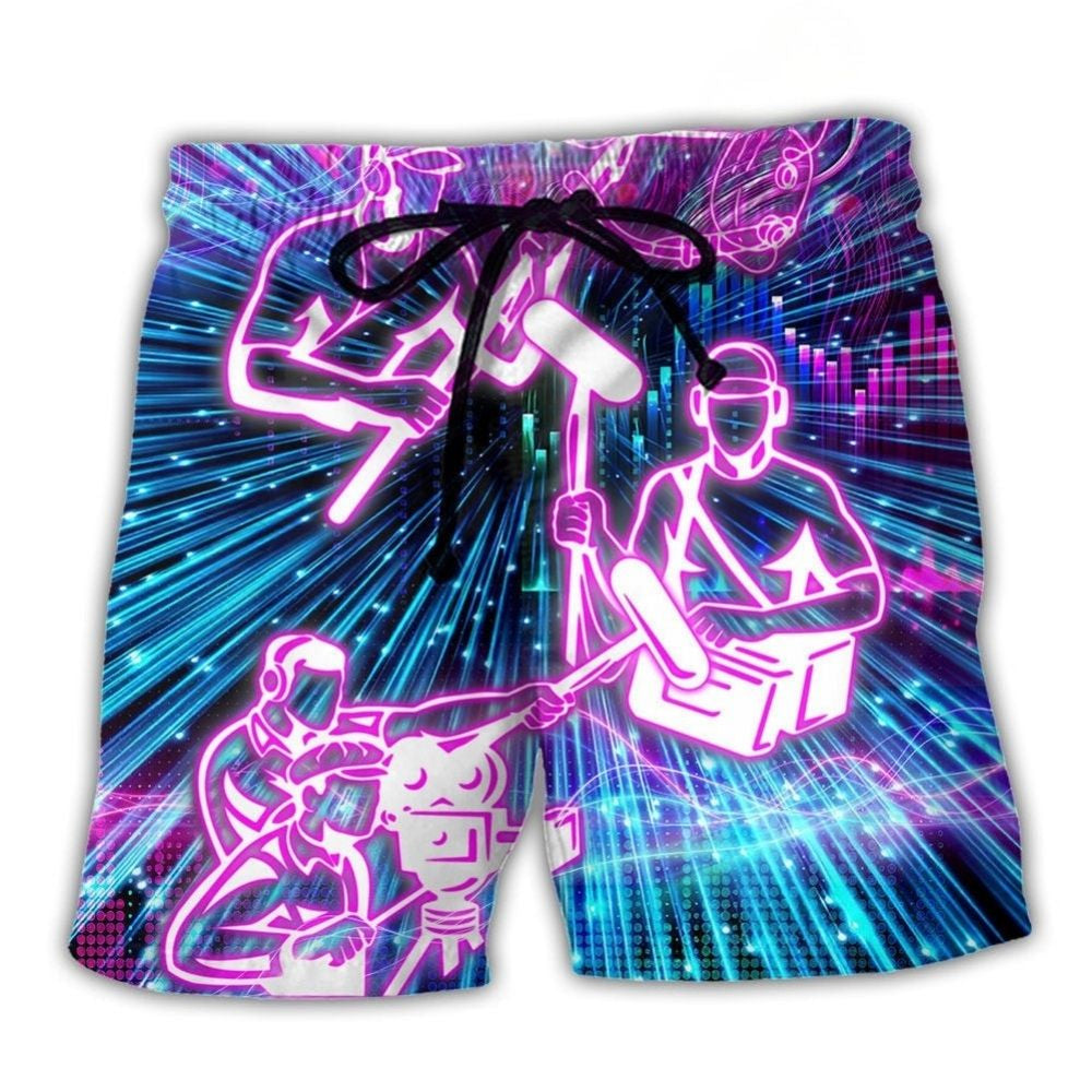 Sound Engineer Neon Light – Beach Short